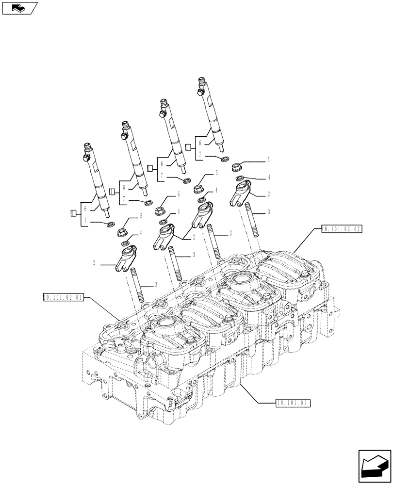 Схема запчастей Case SV300 - (10.218.02[02]) - INJECTION EQUIPMENT - INJECTOR (504385855) (10) - ENGINE