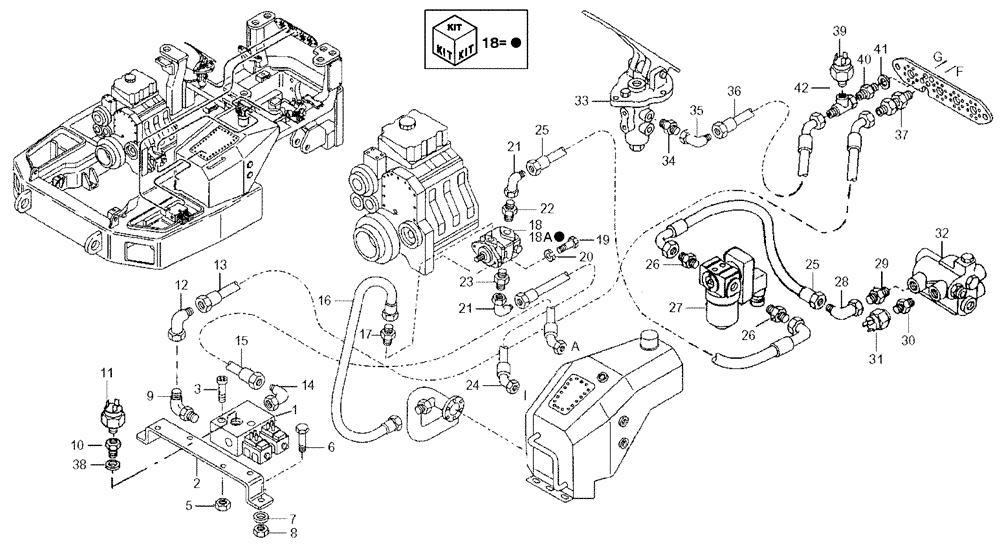 Схема запчастей Case 330 - (47A00011515[01]) - HYDRAULIC CIRCUIT BRAKE SYSTEM - FRAME PART (09) - Implement / Hydraulics / Frame / Brakes