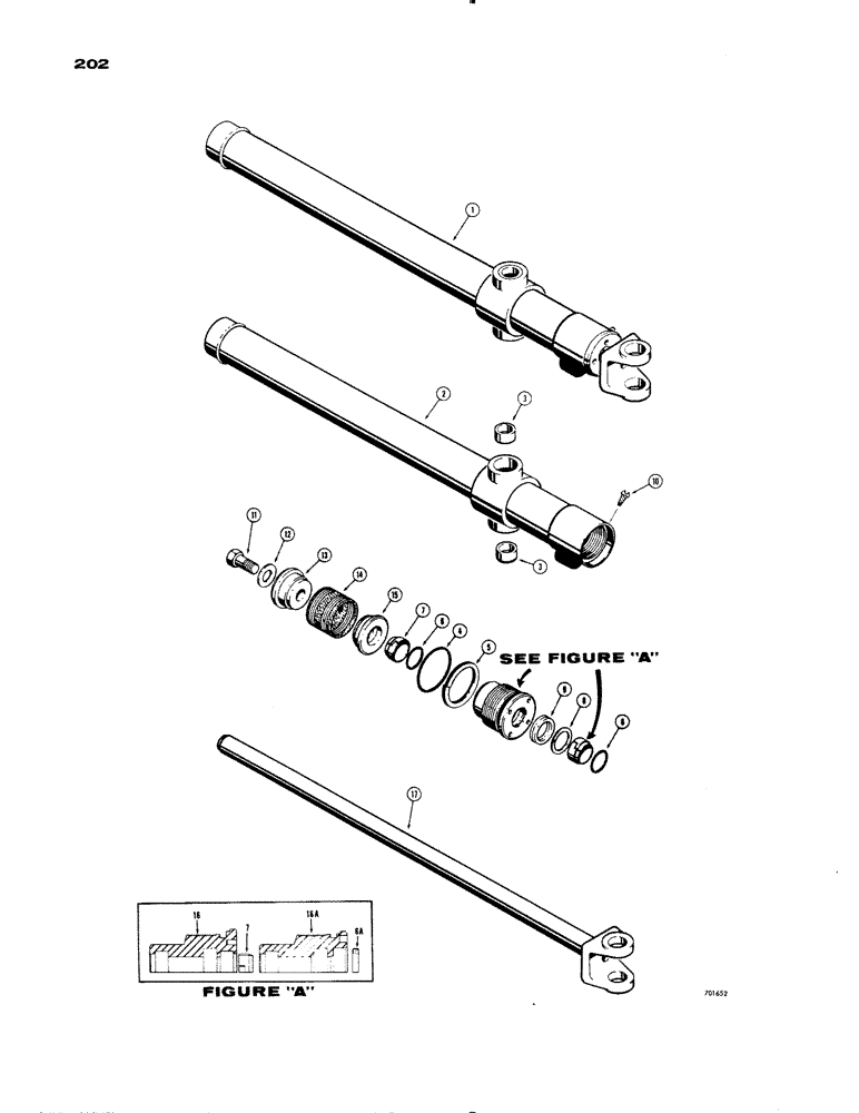 Схема запчастей Case 1150 - (202) - DOZER LIFT CYLINDERS (07) - HYDRAULIC SYSTEM