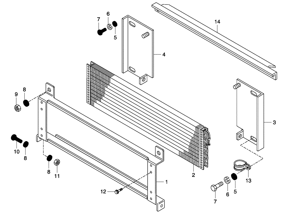 Схема запчастей Case 330 - (58A00010528[02]) - AIR CONDITIONING - CLAMPING (10) - Cab/Cowlings