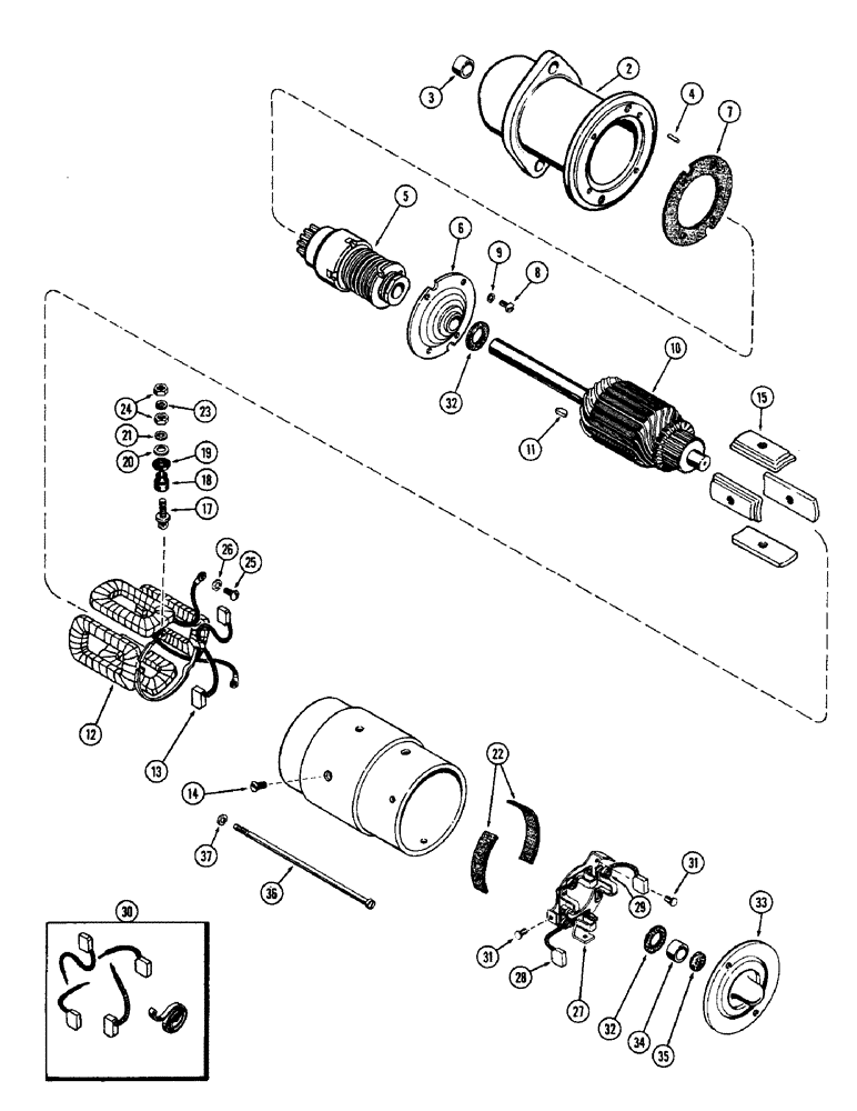 Схема запчастей Case W5 - (054) - G44828 STARTING MOTOR (04) - ELECTRICAL SYSTEMS