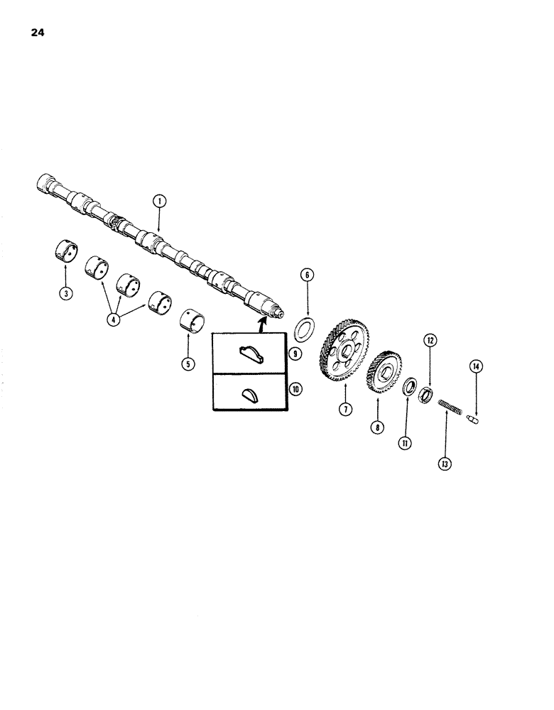 Схема запчастей Case W26B - (024) - CAMSHAFT, (504BDT) DIESEL ENGINE (02) - ENGINE