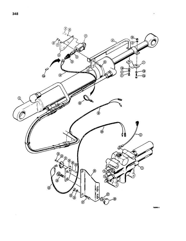 Схема запчастей Case W20B - (348) - LOADER POSITIONING CONTROLS (09) - CHASSIS/ATTACHMENTS