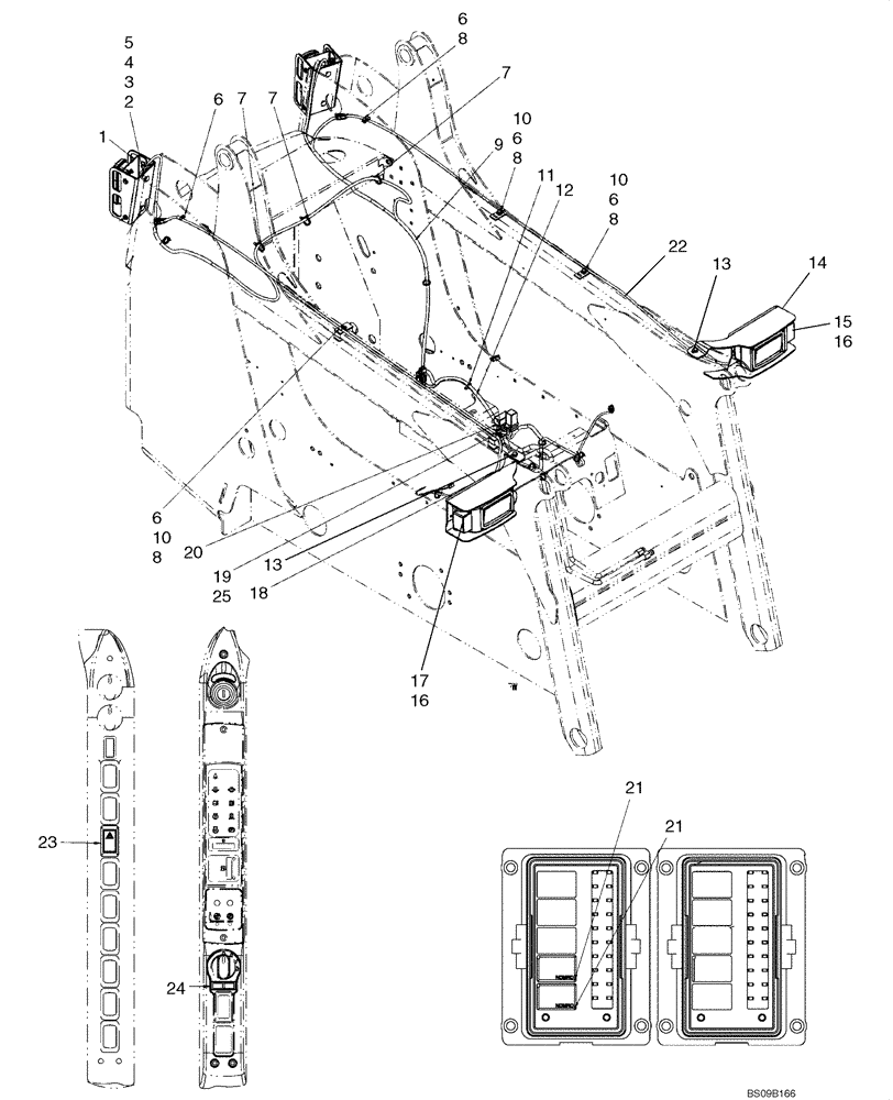 Схема запчастей Case 435 - (04-17) - ELECTRICAL - ROAD LIGHTS (04) - ELECTRICAL SYSTEMS