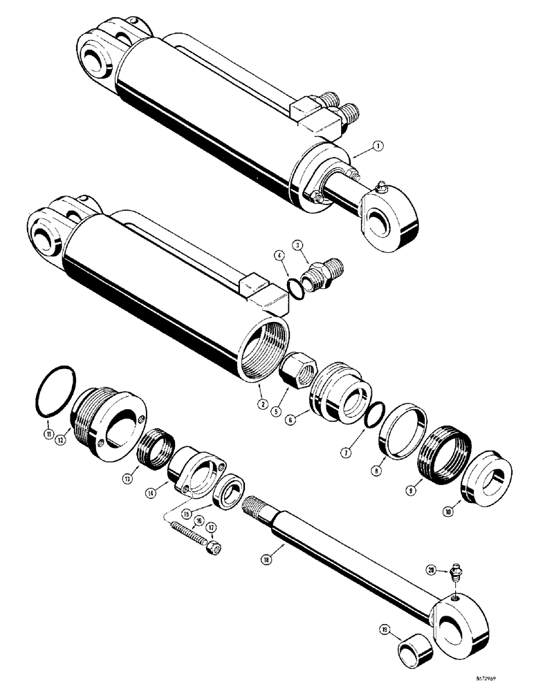 Схема запчастей Case W9B - (230) - A17668 AND A17669 DROTT CLAM CYLINDERS (08) - HYDRAULICS