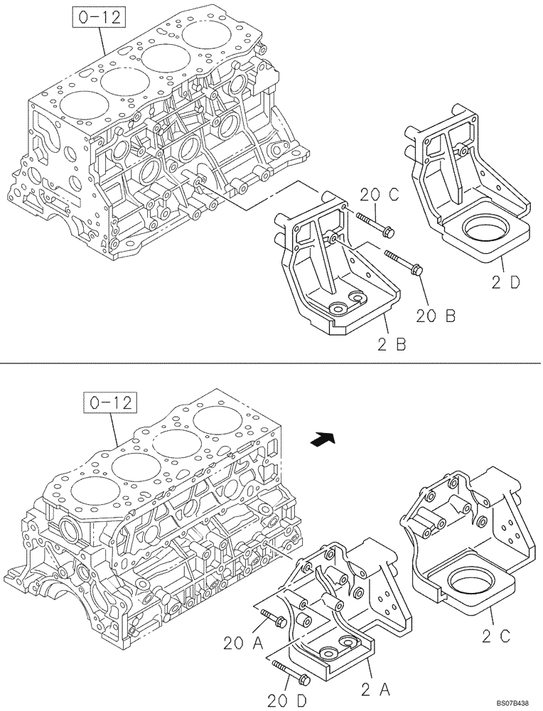 Схема запчастей Case CX130B - (02-20) - ENGINE MOUNTING (02) - ENGINE