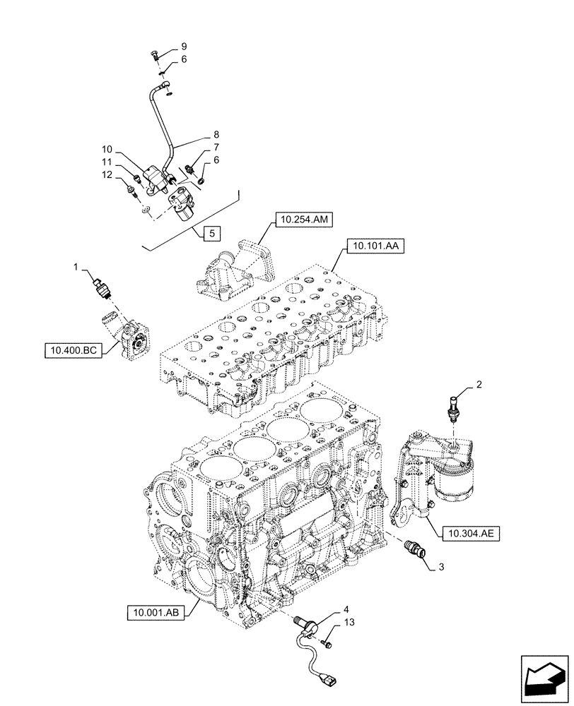 Схема запчастей Case F5CE5454B A005 - (55.013.AB) - DIAGNOSTIC SENSOR (55) - ELECTRICAL SYSTEMS