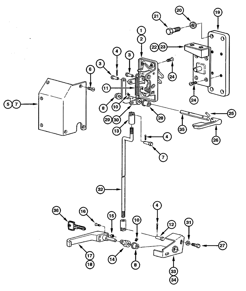 Схема запчастей Case 865 - (09.28[00]) - CAB - DOOR HANDLE (09) - CHASSIS