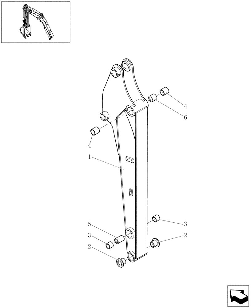 Схема запчастей Case CX31B - (5.0022[01]) - ARM ASSY - STD (L= 1180 MM) - 747322070 (35) - HYDRAULIC SYSTEMS