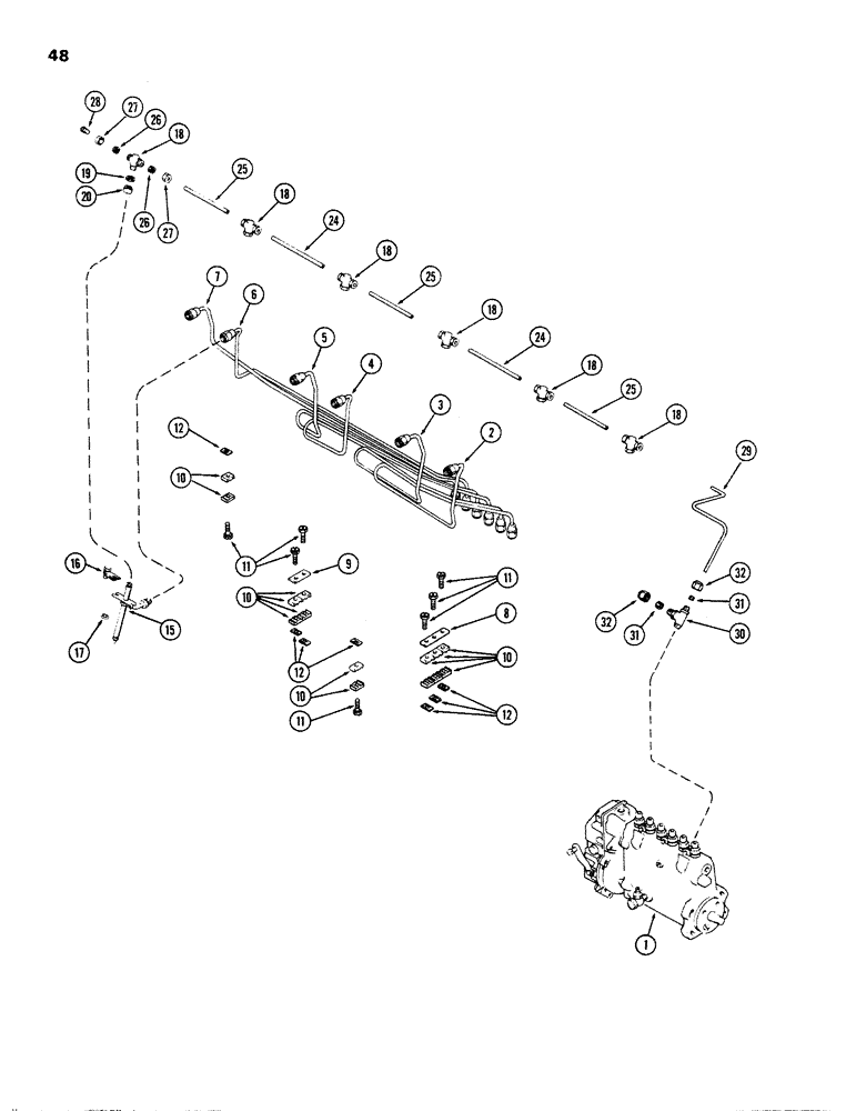 Схема запчастей Case W26B - (048) - FUEL INJECTION SYSTEM, (504BDT) DIESEL ENGINE (03) - FUEL SYSTEM