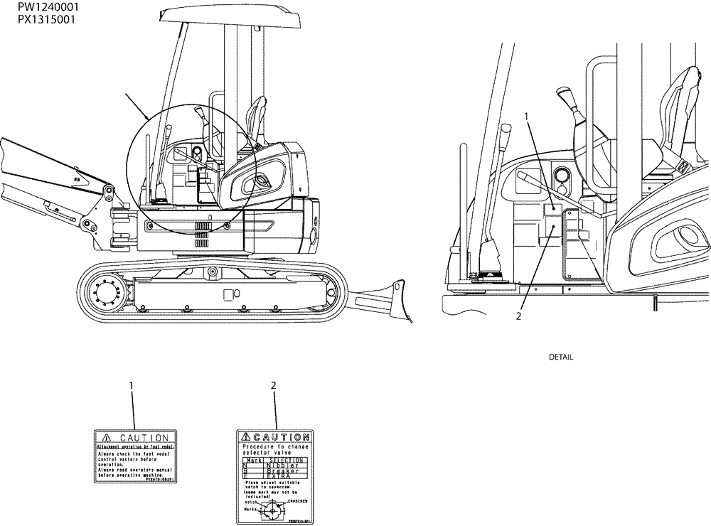 Схема запчастей Case CX36B - (06-015) - NAME PLATE INSTAL (NIBBLER & BREAKER) (90) - PLATFORM, CAB, BODYWORK AND DECALS