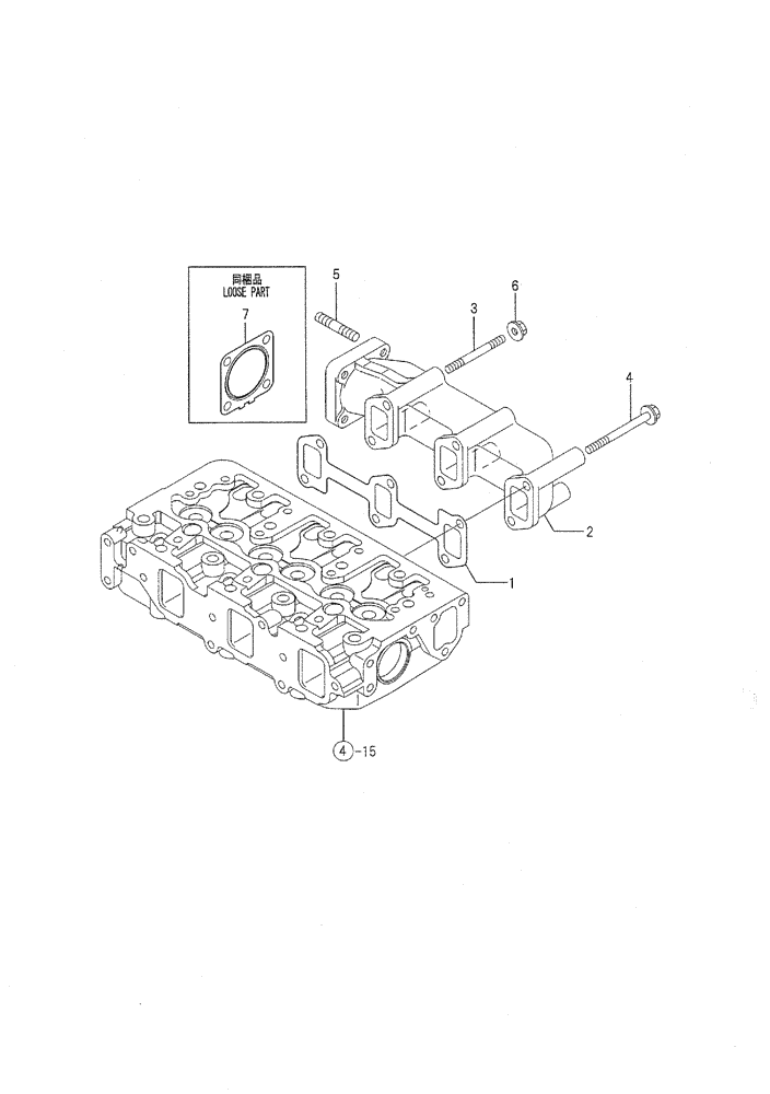 Схема запчастей Case CX36B - (08-006) - EXHAUST MANIFOLD ENGINE COMPONENTS