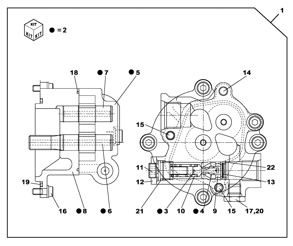 Схема запчастей Case CX210C NLC - (35.357.02) - HIGH PRESSURE PUMP - PUMP, PILOT CONTROL - STANDARD (35) - HYDRAULIC SYSTEMS