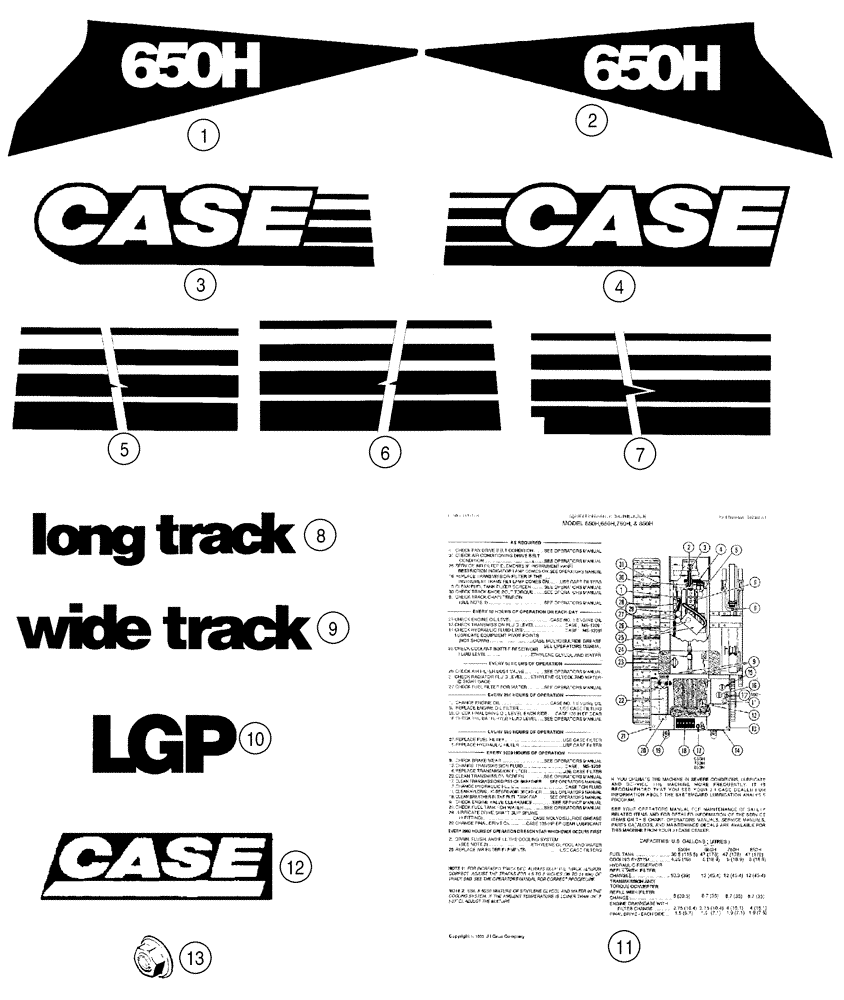 Схема запчастей Case 650H - (09-37) - DECALS (09) - CHASSIS