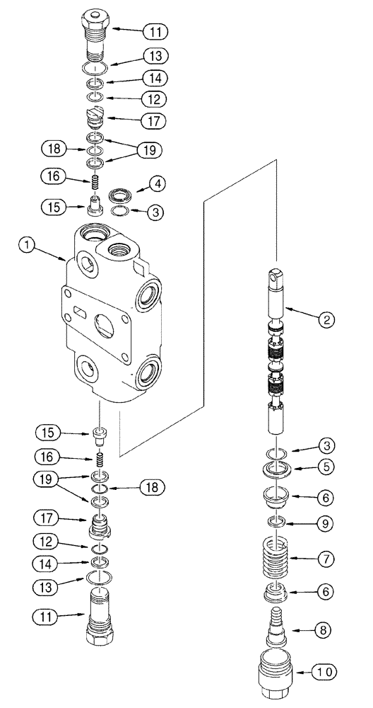 Схема запчастей Case 1150H - (08-23) - SECTION ASSEMBLY - TILT AND ANGLE (08) - HYDRAULICS