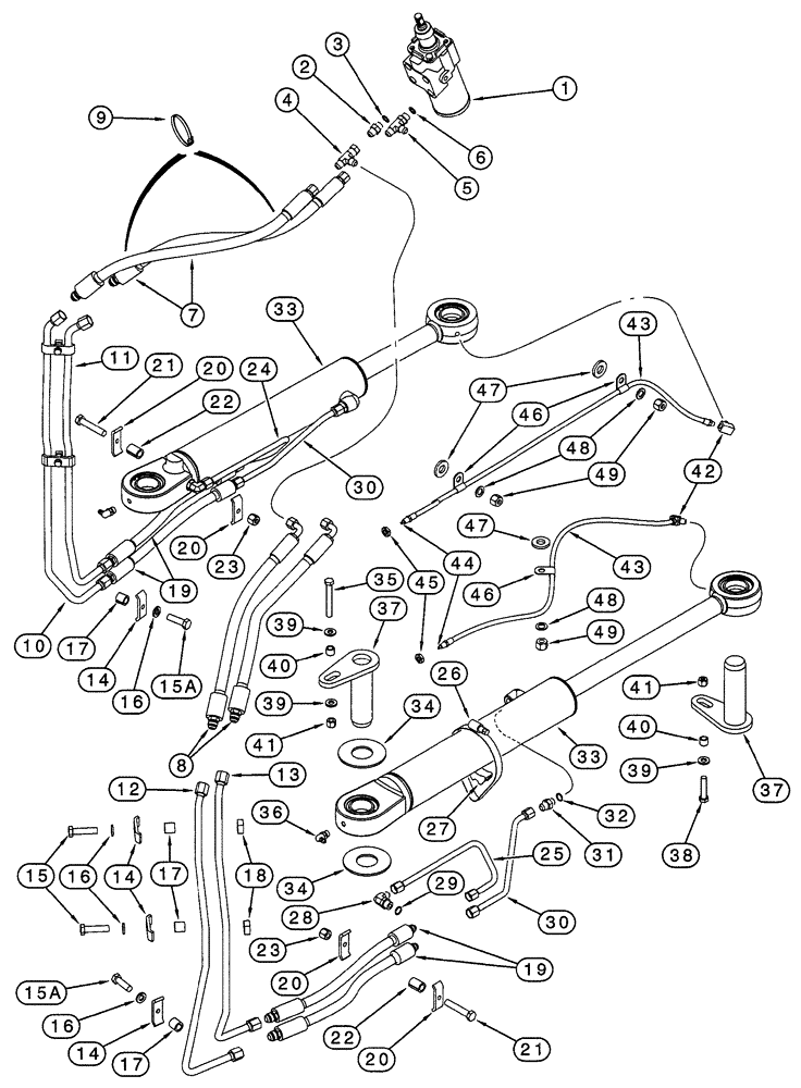 Схема запчастей Case 821C - (05-04) - HYDRAULICS STEERING (05) - STEERING