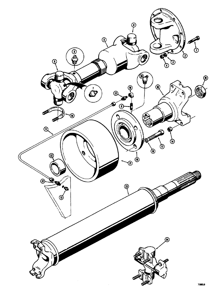 Схема запчастей Case 300 - (088) - REAR DRIVE SHAFT (04) - UNDERCARRIAGE