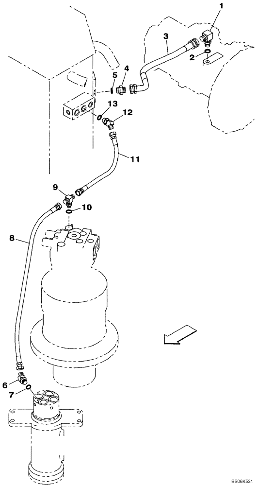 Схема запчастей Case CX240BLR - (08-008) - HYDRAULICS - DRAIN LINE (08) - HYDRAULICS