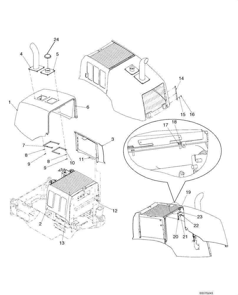 Схема запчастей Case 621E - (09-25) - HOOD (09) - CHASSIS