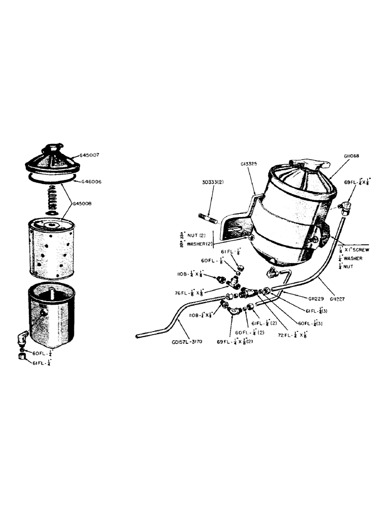 Схема запчастей Case 320 - (029) - DIESEL ENGINE, ENGINE OIL FILTER (02) - ENGINE