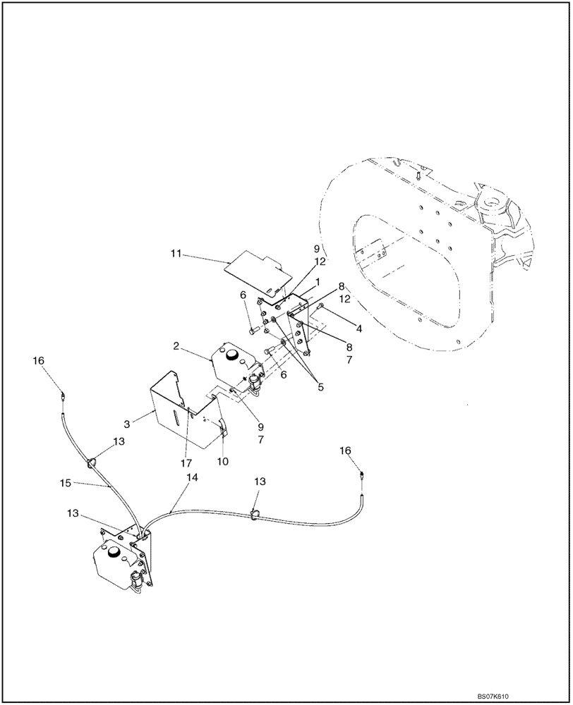 Схема запчастей Case 521E - (04-28) - WINDSHIELD WASHER MOUNTING (04) - ELECTRICAL SYSTEMS