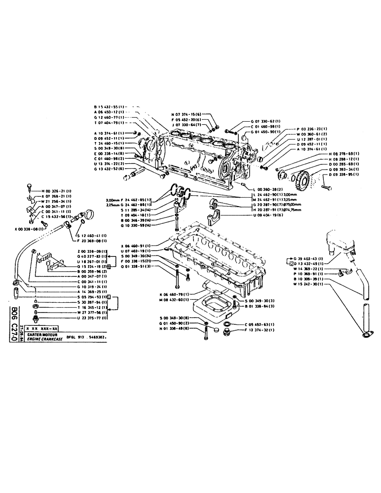 Схема запчастей Case 160CK - (052) - ENGINE CRANKCASE (01) - ENGINE