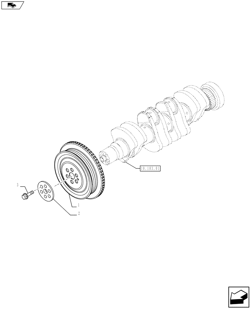 Схема запчастей Case F4HFE413H A001 - (10.103.04) - PULLEY - CRANKSHAFT (2852532) (10) - ENGINE