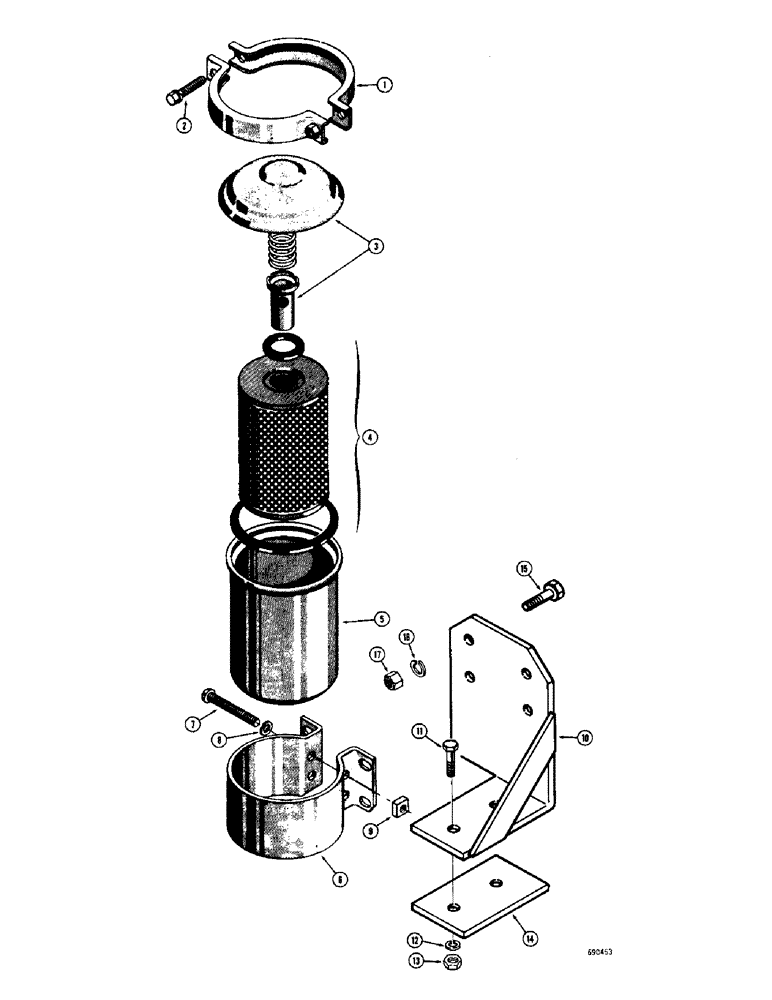 Схема запчастей Case W8C - (154) - D22660 CONVERTER OIL FILTER (06) - POWER TRAIN