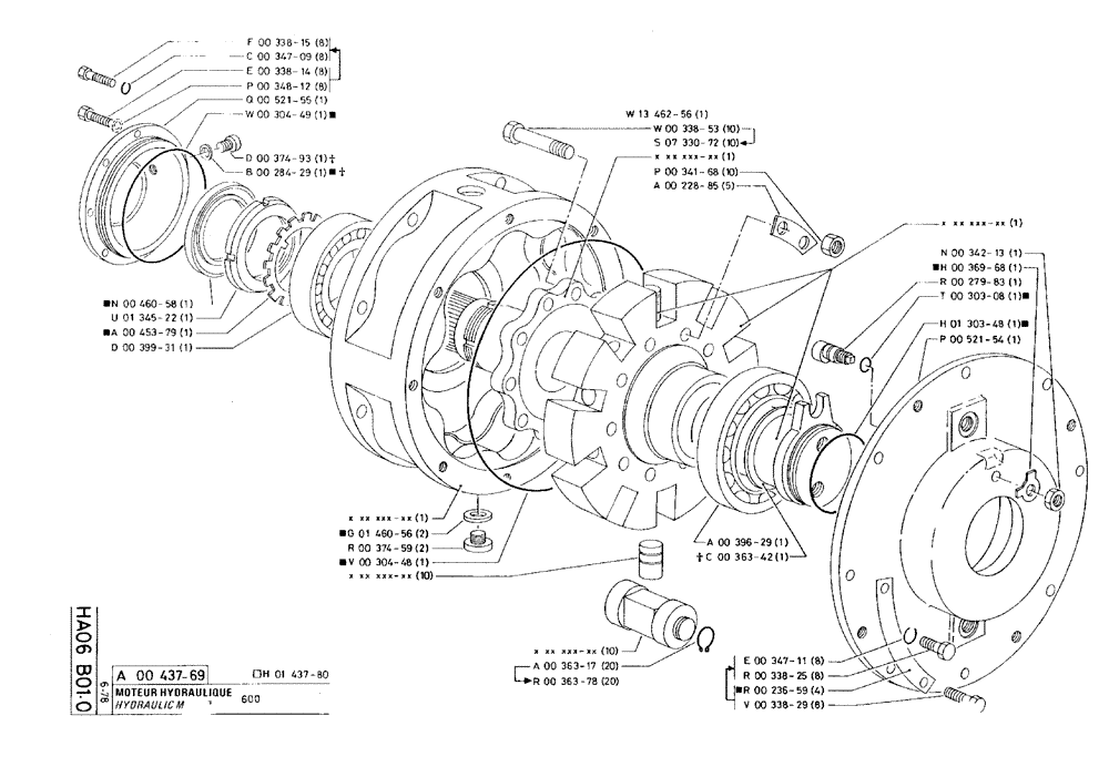 Схема запчастей Case 75C - (HA06 B01.0) - HYDRAULIC MOTOR - 600 (07) - HYDRAULIC SYSTEM