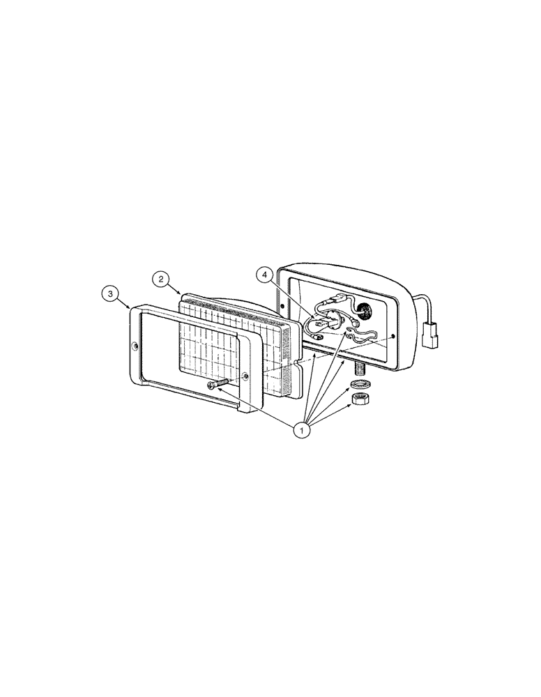 Схема запчастей Case 885 - (04-42[01]) - FRONT AND REAR HEADLIGHT - COMPONENTS (04) - ELECTRICAL SYSTEMS