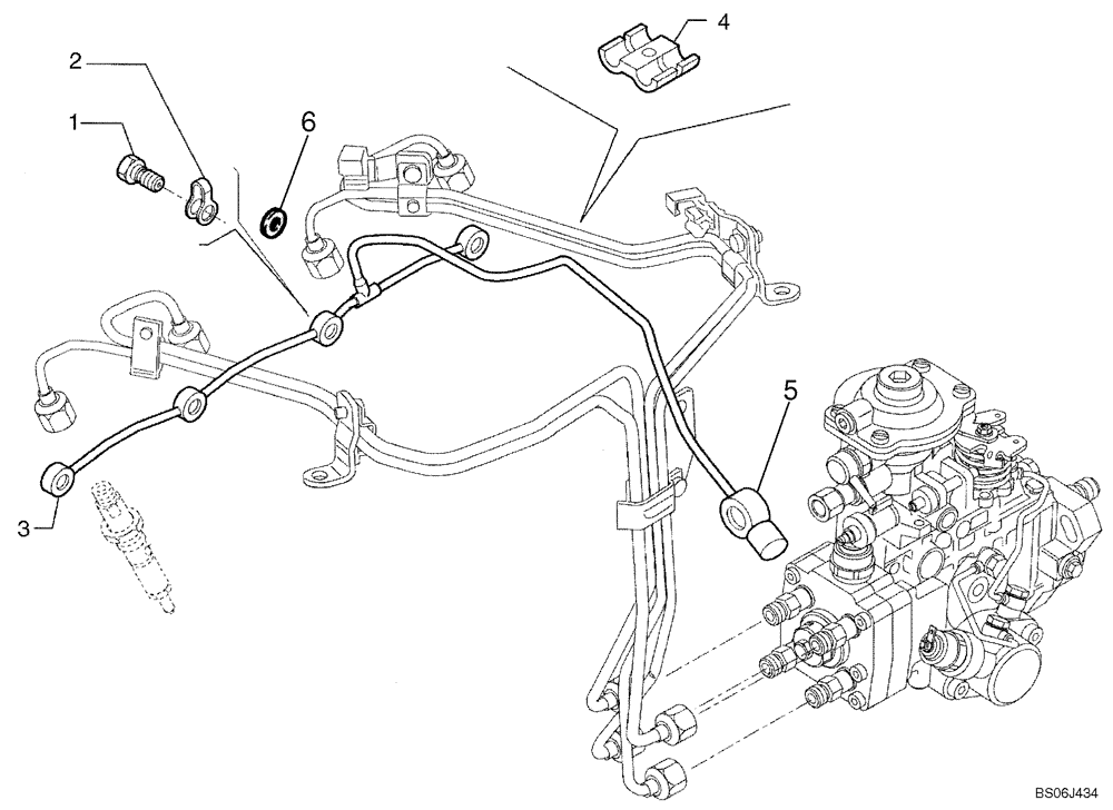 Схема запчастей Case 450CT - (03-09) - FUEL INJECTION SYSTEM - DRAIN LINE (03) - FUEL SYSTEM