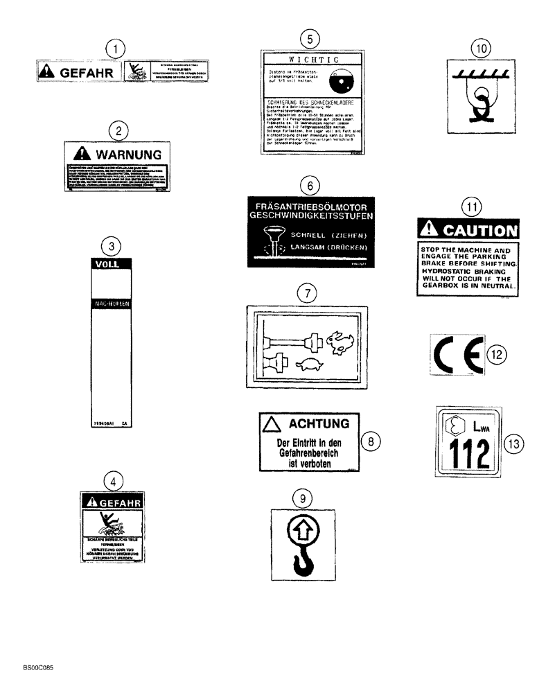 Схема запчастей Case 660 - (09-27A) - DECALS - GERMAN (660 TRENCHER) (09) - CHASSIS/ATTACHMENTS