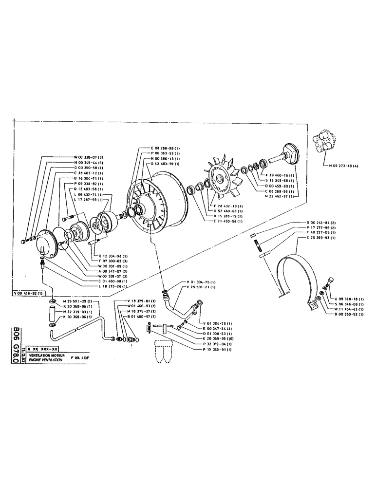 Схема запчастей Case 220 - (B-033) - ENGINE VENTILATION (01) - ENGINE