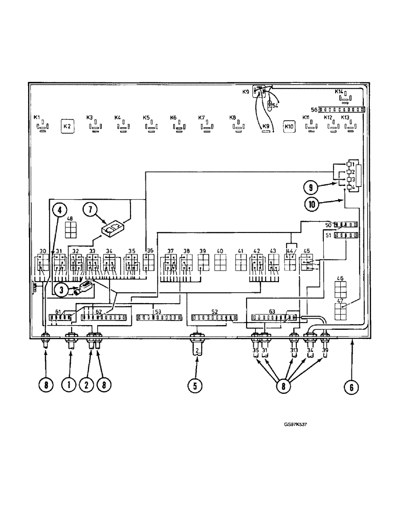 Схема запчастей Case 220B - (4-46) - ELECTRICAL BOX SYSTEM, HARNESS CONNECTIONS TO ELECTRICAL BOX, P.I.N. 74570 THRU 74596 (04) - ELECTRICAL SYSTEMS