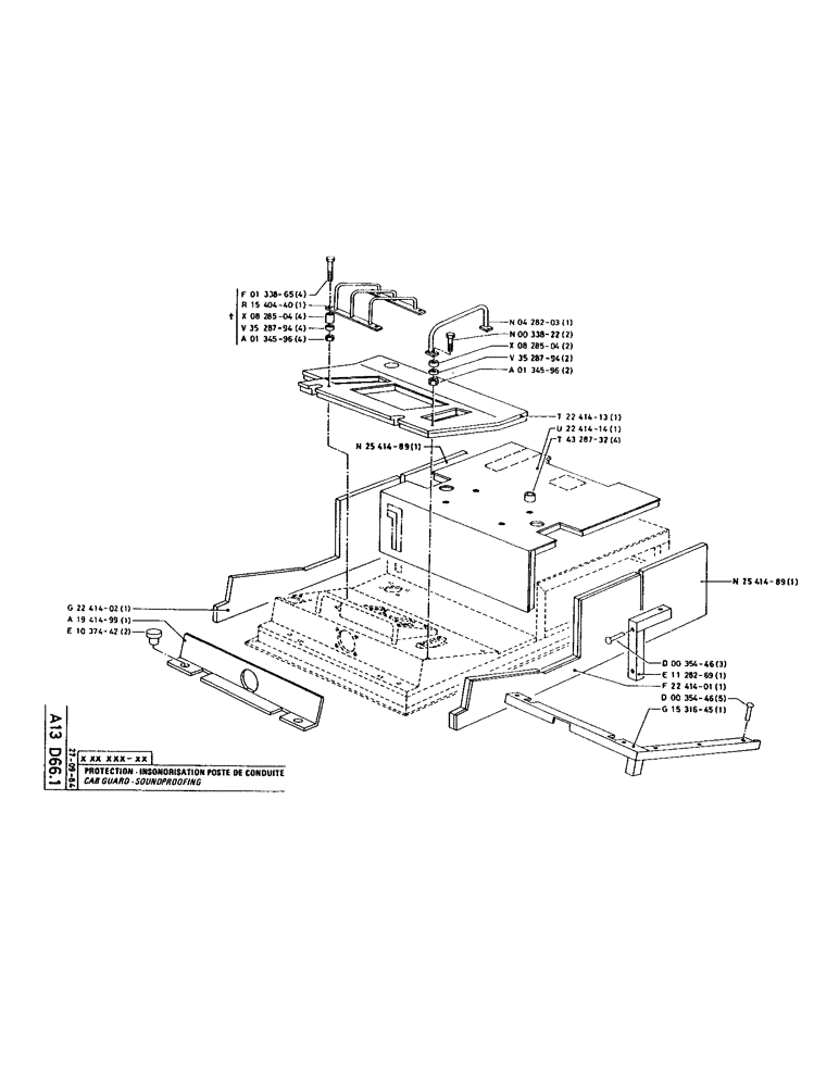 Схема запчастей Case 220 - (024) - CAB GUARD - SOUNDPROOFING (12) - Chassis/Attachments