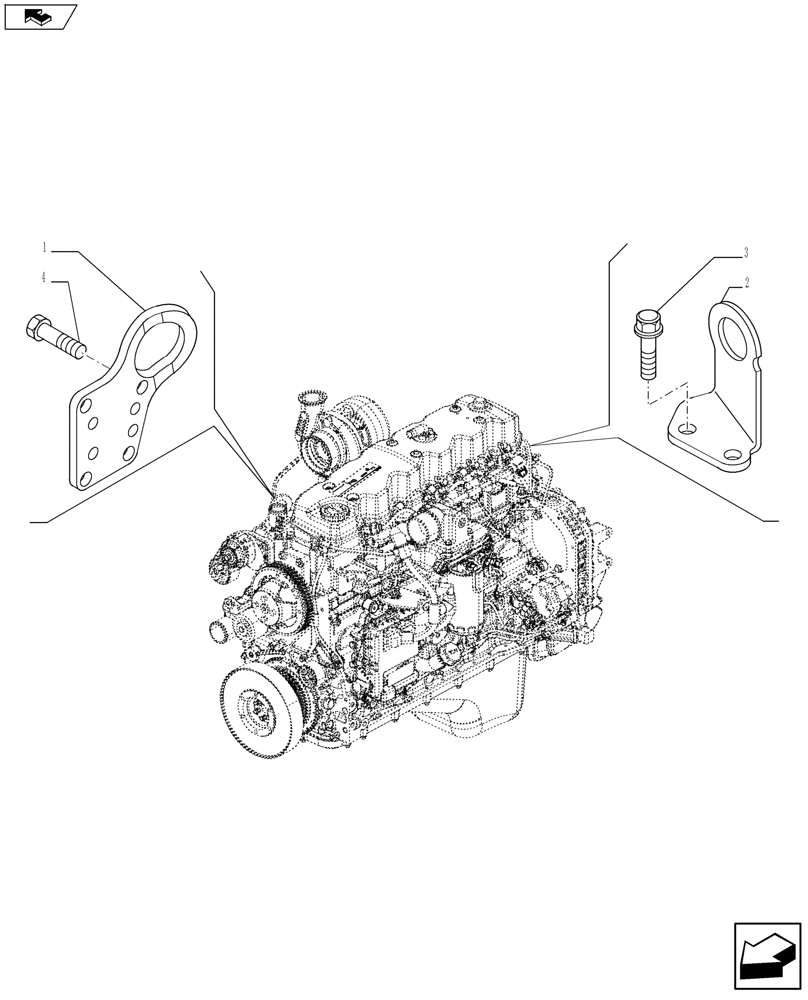 Схема запчастей Case 721F - (10.012.02) - HOOKS - ENGINE (4894645) (10) - ENGINE