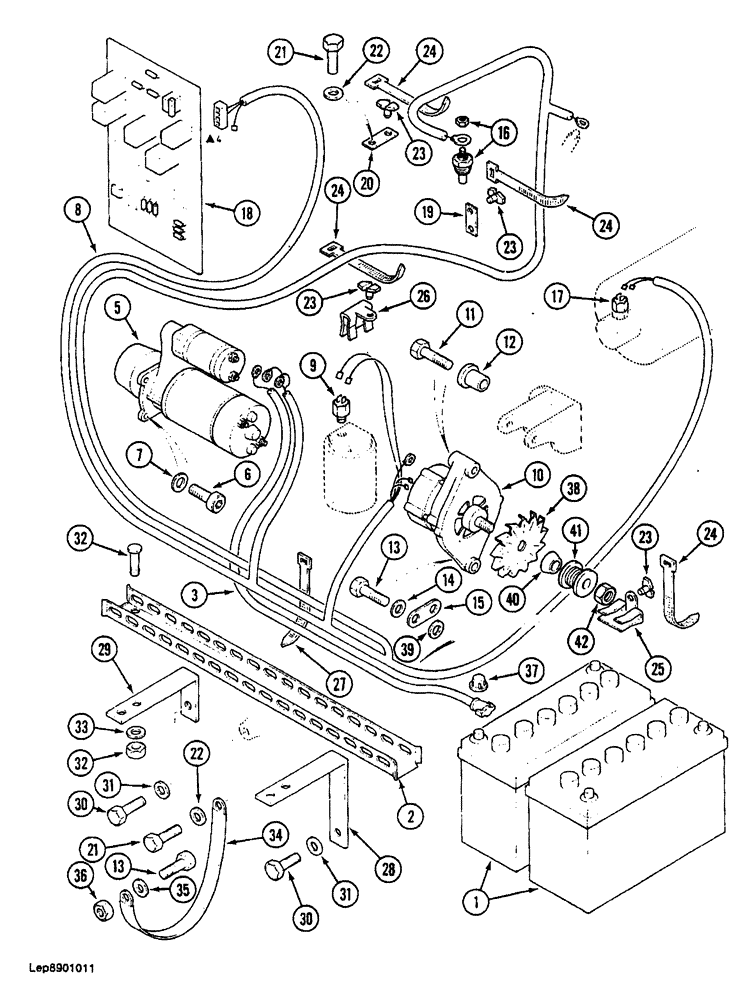 Схема запчастей Case 688 - (4-08) - ENGINE ELECTRICAL SYSTEM, HARNESS AND ELECTRICAL COMPONENTS (04) - ELECTRICAL SYSTEMS