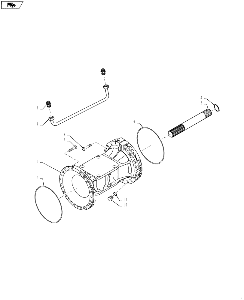 Схема запчастей Case 1121F - (25.100.05) - FRONT AXLE HOUSING, LOCK AXLE (25) - FRONT AXLE SYSTEM