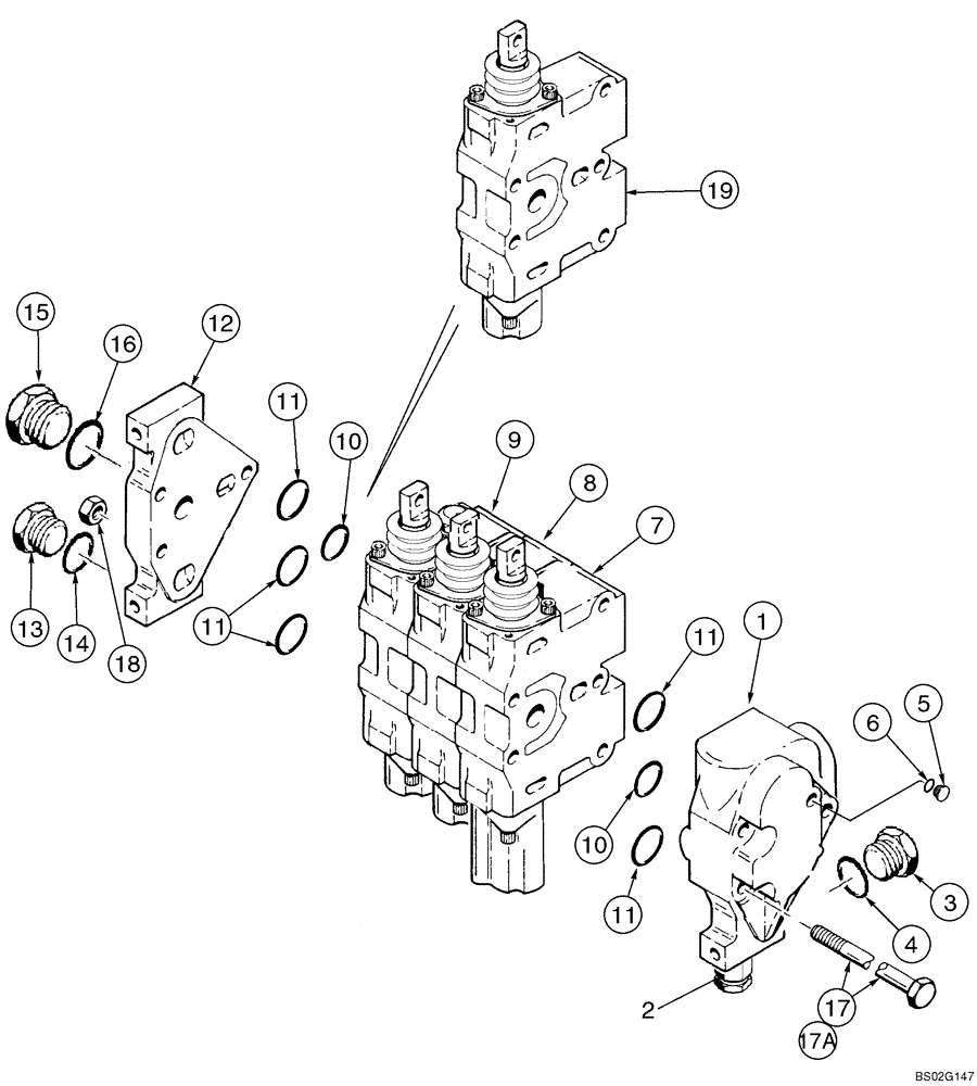 Схема запчастей Case 650K - (08-18) - VALVE, CONTROL (08) - HYDRAULICS