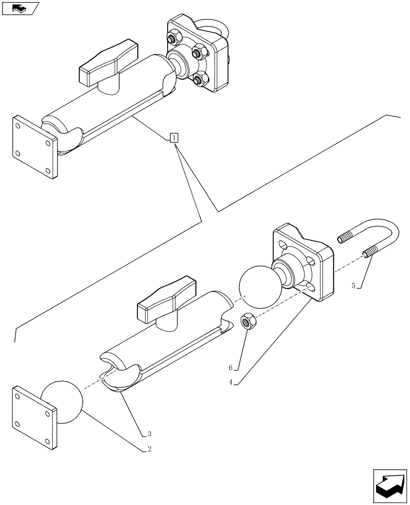 Схема запчастей Case 821F - (90.150.03) - ARM ASSEMBLY MONITOR MOUNTING (90) - PLATFORM, CAB, BODYWORK AND DECALS