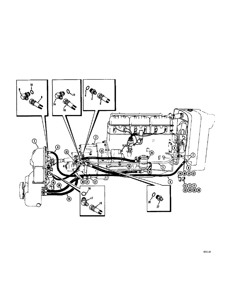 Схема запчастей Case W10C - (152) - CONVERTER AND TRANSMISSION, COOLING SYSTEM (06) - POWER TRAIN