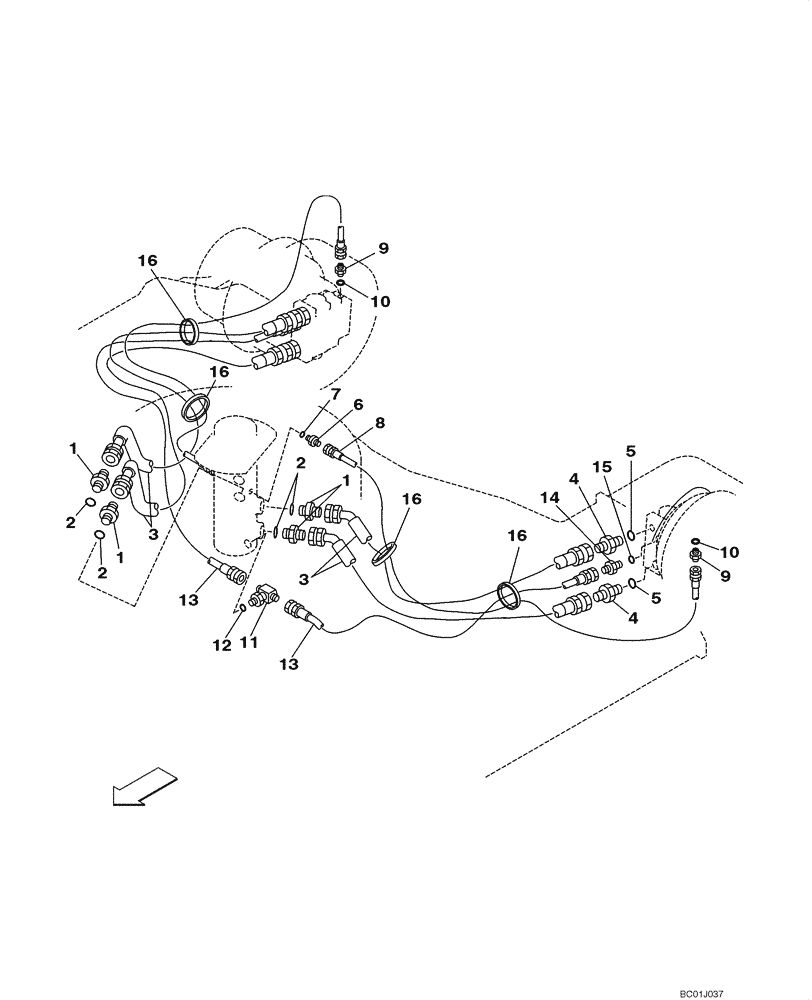 Схема запчастей Case CX290 - (06-06) - HYDRAULICS - TRACK DRIVE (06) - POWER TRAIN