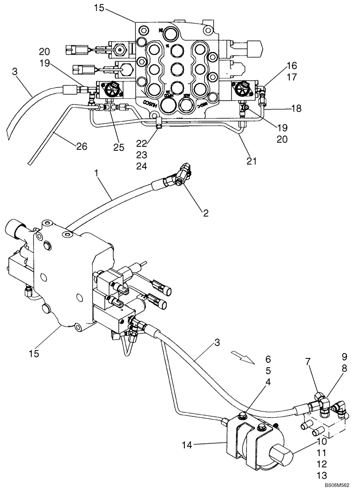 Схема запчастей Case 465 - (08-16A) - HYDRAULICS, ATTACHMENT - HIGH FLOW, KIT (08) - HYDRAULICS