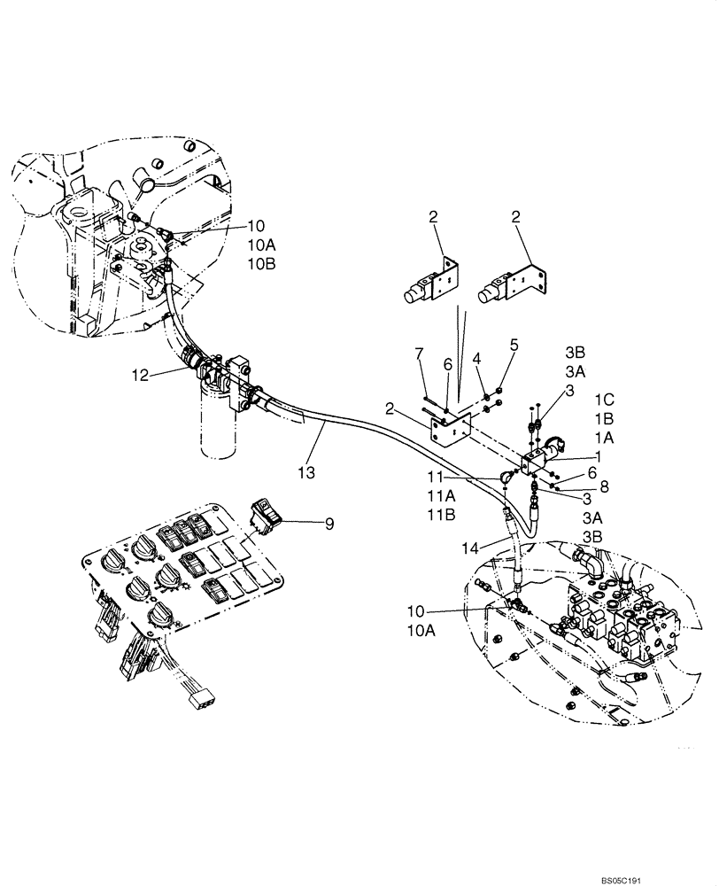 Схема запчастей Case 621D - (08-07A) - HYDRAULICS - COUPLER LOCKING (08) - HYDRAULICS