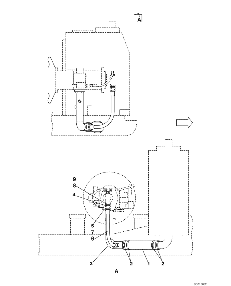 Схема запчастей Case CX160 - (08-03) - HYDRAULICS - PUMP SUCTION LINE; P.I.N. DAC0716098 - DAC0716269 (08) - HYDRAULICS