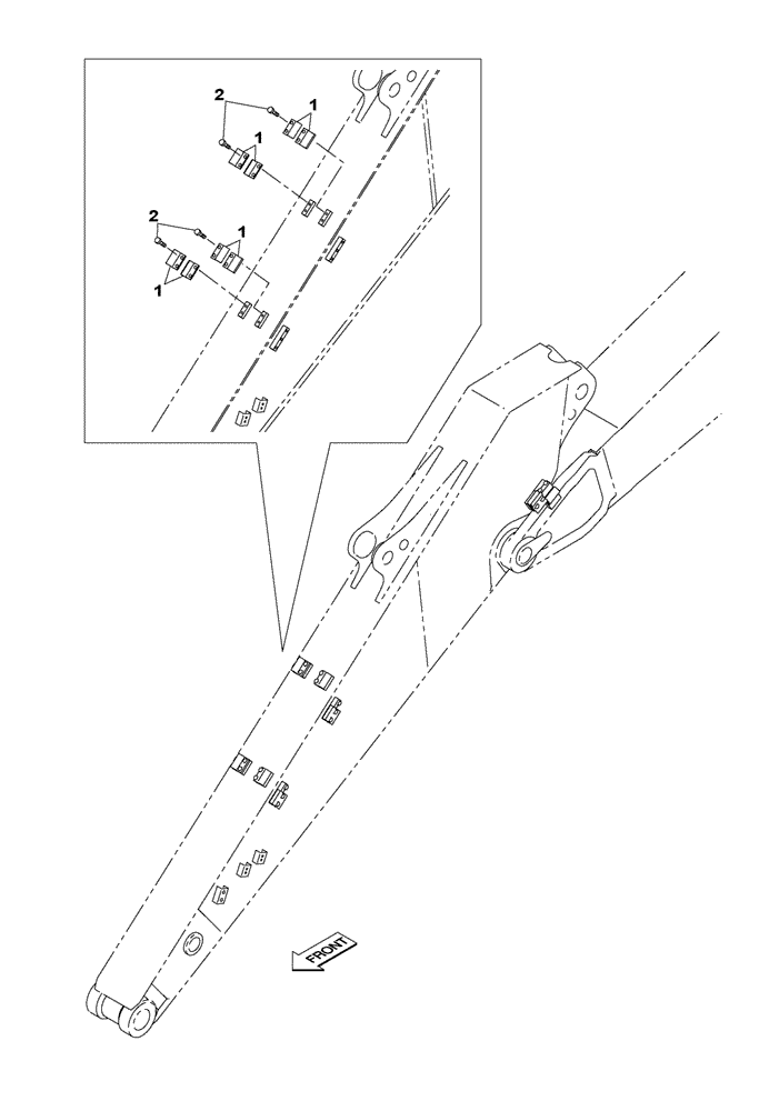 Схема запчастей Case CX235C SR - (84.912.06) - DIPPER - 3.00 M - BRACKET - OPTIONAL (84) - BOOMS, DIPPERS & BUCKETS