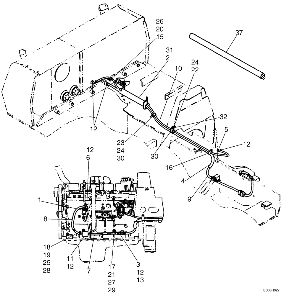 Схема запчастей Case 850K - (03-05) - FUEL LINES (03) - FUEL SYSTEM