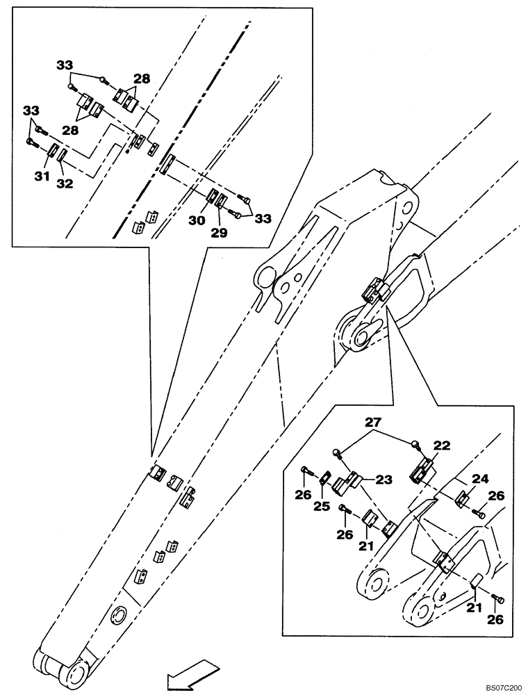 Схема запчастей Case CX210BNLC - (09-41[03]) - CLAMPS - ARM (09) - CHASSIS/ATTACHMENTS