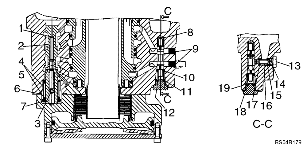 Схема запчастей Case 430 - (06-22) - MOTOR ASSY - TWO SPEED (06) - POWER TRAIN