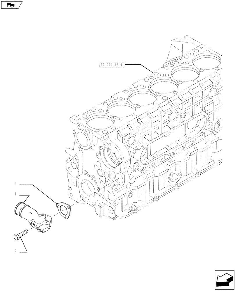 Схема запчастей Case F3AE0684S E914 - (10.402.03) - WATER PUMP PIPES (10) - ENGINE